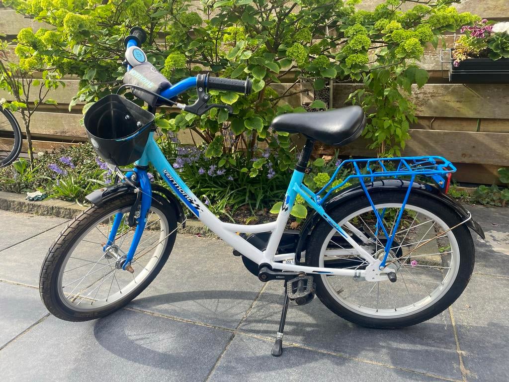 Kinderfiets blauw wielmaat 18, Fietsen en Brommers, Fietsen | Kinderfietsjes, Ophalen of Verzenden, Gebruikt, 16 tot 20 inch, Zijwieltjes