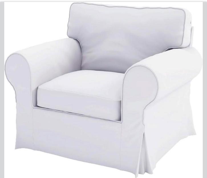 Witte Ektorp fauteuil IKEA, Huis en Inrichting, Fauteuils, Gebruikt, Stof, 75 tot 100 cm, Ophalen