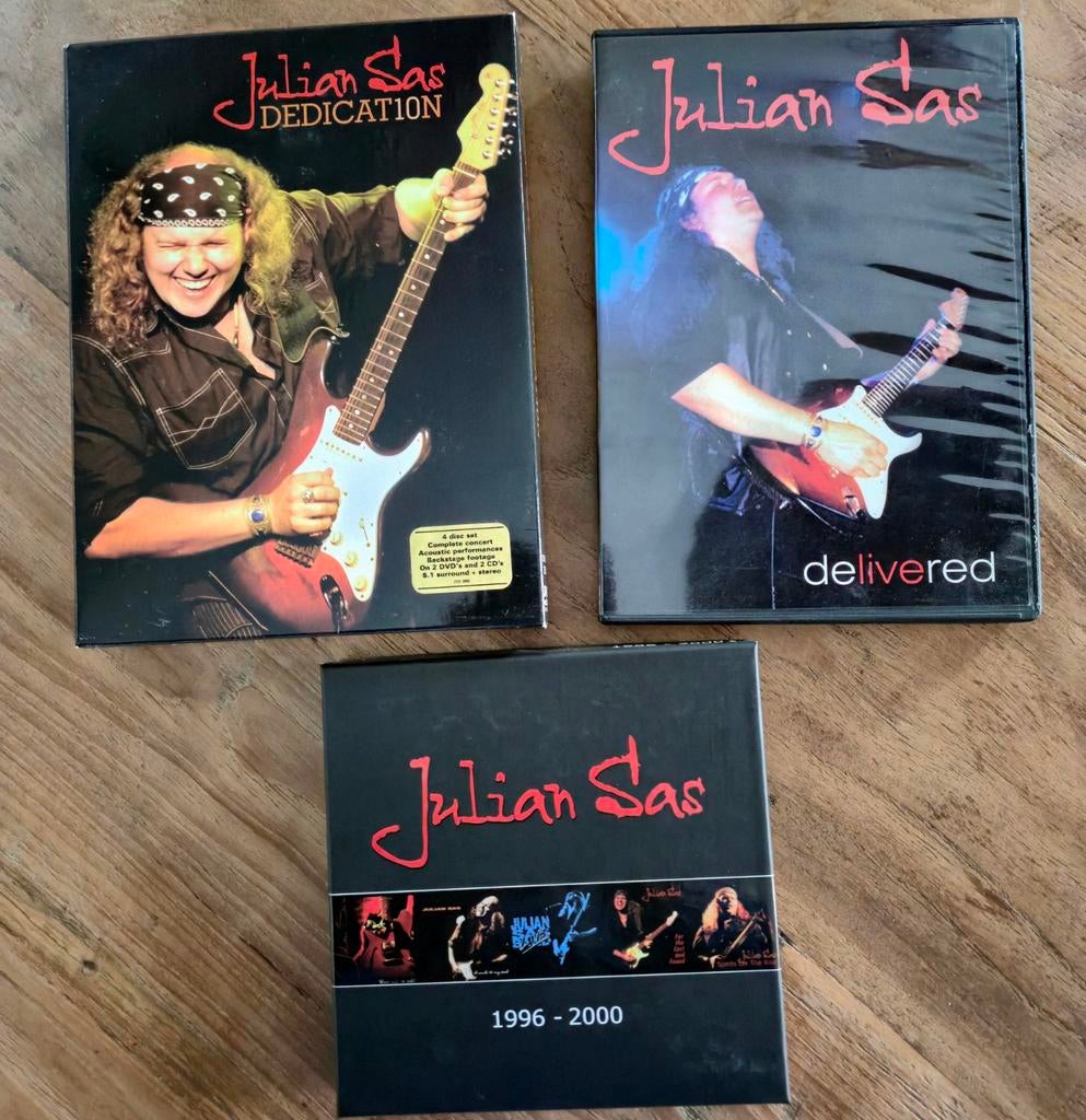 Julian Sas cd box met dvd's en gratis cd., 1980 tot heden, Boxset, Ophalen of Verzenden, Zo goed als nieuw