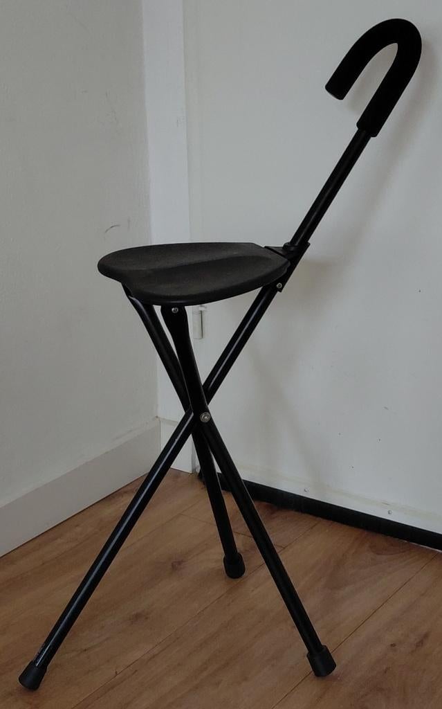 Wandelstok met zitje / Loopstok met zitje, Diversen, Wandelstokken, Ophalen of Verzenden, Opvouwbaar, Zo goed als nieuw