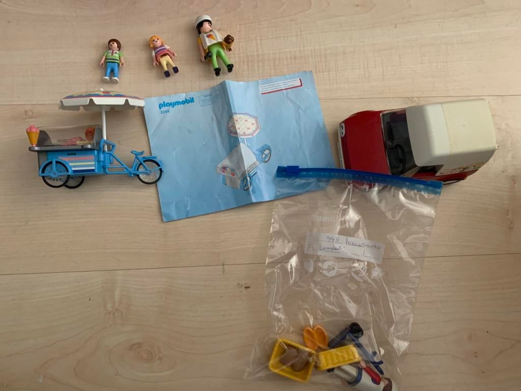 Playmobiel bakkers auto en ijscoman, Ophalen, Gebruikt