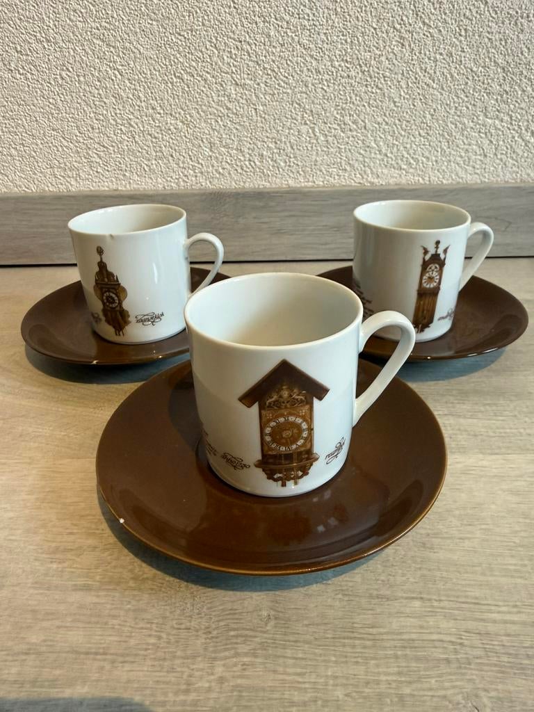 Vintage Mitterteich kop en schotel set (klokken) – 3 stuks, Ophalen of Verzenden