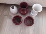 Vazen Verschillende maten en kleuren Rood - wit en glas 0,85, Huis en Inrichting, Woonaccessoires | Vazen, Ophalen of Verzenden