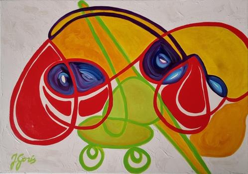 Kleurrijke Eyecatcher van Jolanda Goris – Uniek Kunstwerk (7, Antiek en Kunst, Kunst | Schilderijen | Abstract, Ophalen