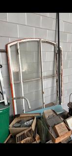 Stalen kozijn met openslaande ramen, Doe-het-zelf en Verbouw, Glas en Ramen, Gevelraam of Ruit, Gebruikt, 160 cm of meer, 160 cm of meer
