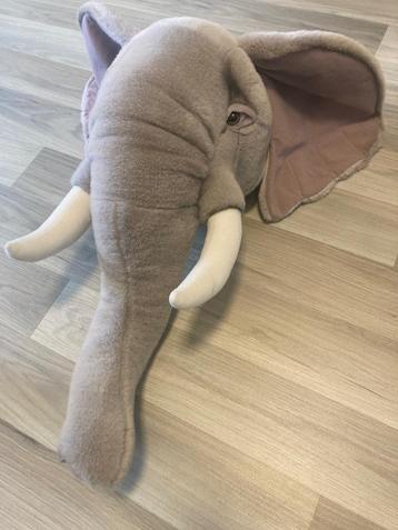 Pluchen Olifantenkop  -  Wanddecoratie  -  BIBIB Wild&Soft  beschikbaar voor biedingen