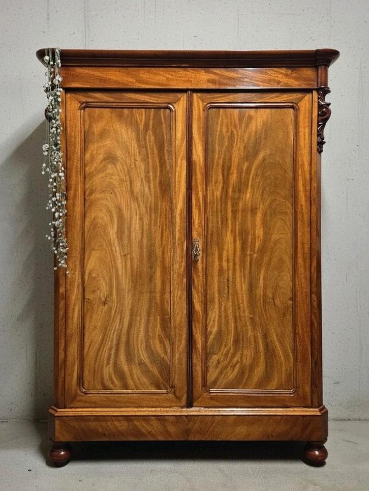 Antieke XL Biedermeier meidenkast vintage linnenkast kast, Antiek en Kunst, Curiosa en Brocante, Ophalen of Verzenden