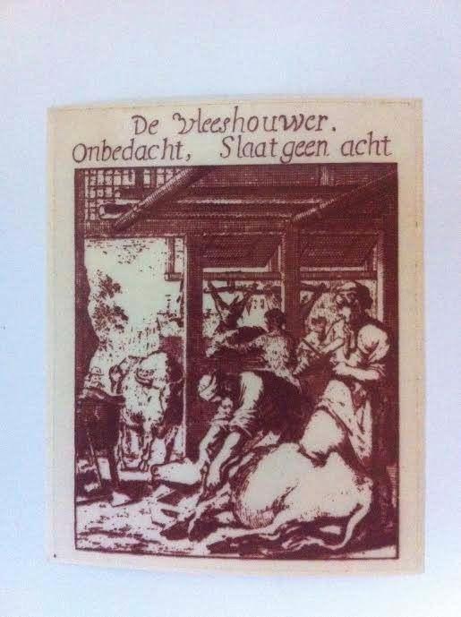 sticker transparant oude ambachten slager de vleeshouwer *, Verzamelen, Stickers, Zo goed als nieuw, Ophalen