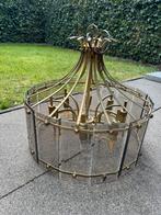 Lamp goud met smoky glas, Ophalen of Verzenden, Glas