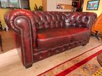 Mooie Chesterfield tweezitsbank., Gebruikt, 125 cm of meer, Leer, Ophalen of Verzenden