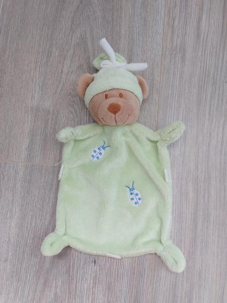 Knuffel knuffeldoekje nicotoy beer groen K9807, Kinderen en Baby's, Speelgoed | Knuffels en Pluche, Zo goed als nieuw, Ophalen of Verzenden
