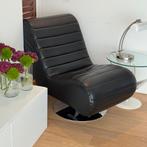 Vintage leren draai fauteuil, Huis en Inrichting, Fauteuils, Ophalen, Zo goed als nieuw, Minder dan 75 cm, 50 tot 75 cm