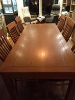 Massief eiken tafel met stoelen, Huis en Inrichting, Tafels | Eettafels, Ophalen, Gebruikt, Eikenhout, 50 tot 100 cm