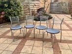 4 metalen stoelen, Huis en Inrichting, Ophalen, Zo goed als nieuw, Metaal