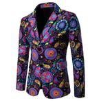 Heren paisley bloemen colbert 5 mannen blazer jasje paars, Nieuw, Verzenden