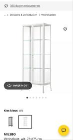 Gezocht glasplaten  MILSBO Vitrinekast, Huis en Inrichting, Kasten | Vitrinekasten, Ophalen, 50 tot 100 cm, 150 tot 200 cm, 25 tot 50 cm