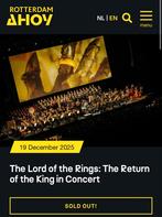 2 tickets Lord of the Rings in concert Ahoy - 19 december, Twee personen