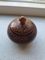 MOOI HANDBESCHILDERD HOUTEN POTJE INDONESIË, Ophalen of Verzenden