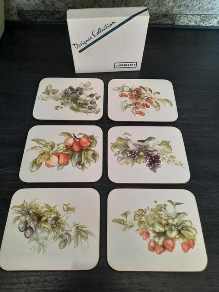 Jason onderzetters , fruit-motief . 6 stuks in doos, Huis en Inrichting, Woonaccessoires | Onderzetters, Zo goed als nieuw, Glas of Kopje