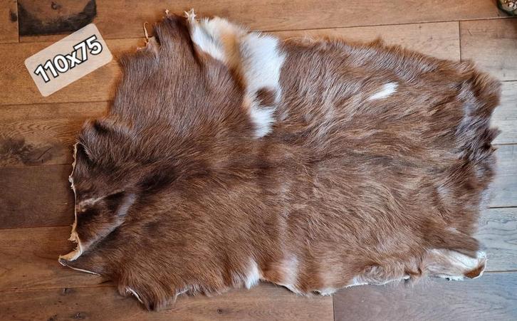 Twee Geiten Vachten - Decoratief, Huis en Inrichting, Stoffering | Tapijten en Kleden, Rechthoekig, Wit, Crème, Bruin, Ophalen of Verzenden