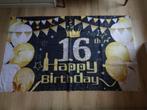 Spandoek/slingers/ballonnen  16, Ophalen of Verzenden, Zo goed als nieuw, Versiering, Verjaardag