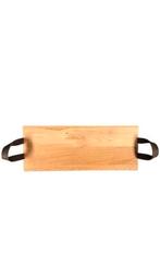 Serveer plank hout leren handvaten, Nieuw, Rechthoekig, Ophalen of Verzenden, Hout
