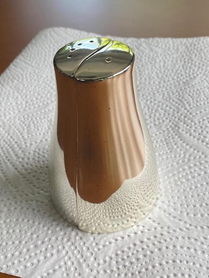 Verzilverd peper en zoutstel Yin-Yang, Antiek en Kunst, Antiek | Goud en Zilver, Zilver, Ophalen of Verzenden