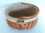 Vintage rieten picknickmand met binnenbekleding, Ophalen, Gebruikt