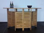 Teak houten minibar inklapbaar, Huis en Inrichting, Barren, Ophalen, Zo goed als nieuw