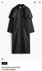 H&m lange jas gewax coat maat m, Kleding | Dames, Maat 38/40 (M), Zwart, Nieuw, Ophalen of Verzenden
