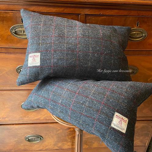 Schotse SET kussens Harris Tweed Tarbert Check, Huis en Inrichting, Woonaccessoires | Kussens, Nieuw, Overige kleuren, Rechthoekig