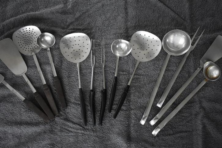 Gustav Beran Dick Simonis Brabantia 70s vintage lepelrek set, Antiek en Kunst, Antiek | Keukenbenodigdheden, Ophalen of Verzenden