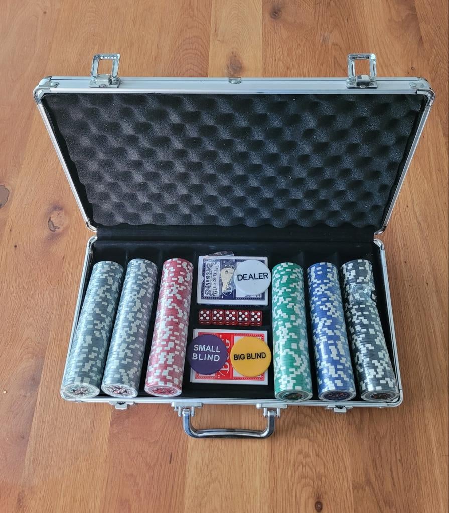 Gloednieuwe luxe pokerset! Compleet en nog in de verpakking!, Hobby en Vrije tijd, Gezelschapsspellen | Kaartspellen, Nieuw, Een of twee spelers