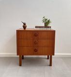 Vintage teakhouten ladekastje, SMI, jaren 60, Ophalen, Gebruikt, 50 tot 100 cm, 3 of 4 laden