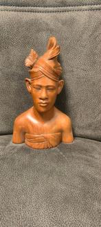 Houtsnijwerk buste Balinese man, Antiek en Kunst, Ophalen of Verzenden
