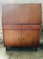 Teak Mid Century klepkast met werkblad , secretaire, Gebruikt, Ophalen of Verzenden, Mid Century