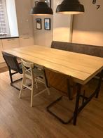 Eettafel steigerhout industrial 200x100, Huis en Inrichting, Tafels | Eettafels, Ophalen, 200 cm of meer, 50 tot 100 cm, Zo goed als nieuw