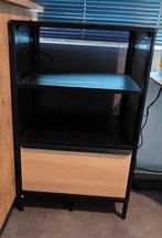 Ikea Bekant opbergmeubel met ladekastje en hoekbureau, Ophalen, Licht eiken met zwart, 1 of 2 laden, 50 tot 100 cm