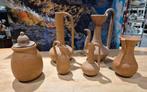 6 vintage keramische vazen mid-century gesigneerd pc, Ophalen