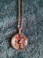 Frida Kahlo Medaillon Ketting - RVS - 58cm, Ophalen of Verzenden, Zo goed als nieuw, Zilver, Overige materialen