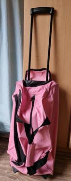 Roze reistas trolley met wieltjes en draagriemen, Gebruikt, 20 tot 30 cm, Minder dan 35 cm, Ophalen of Verzenden