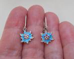 Zilveren vintage oorbellen edelweiss nr.1496, Hangers, Verzenden, Zo goed als nieuw, Zilver