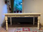 Vintage houten tafel 160 lL x 85b x 80 h, Vintage, landelijk, Gebruikt, Vijf personen of meer, 150 tot 200 cm