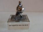 Miniatuur zilver S19b man + appel zilveren miniaturen gezegd, Antiek en Kunst, Ophalen of Verzenden, Zilver