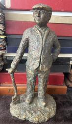 bronzen beeld van man met schop gesigneerd p.timmermans, Ophalen of Verzenden, Brons