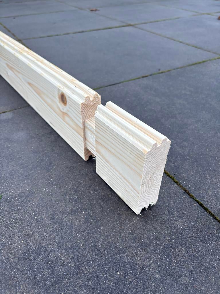 Hout Tuinhuis Dubbel Mes & Groef, Doe-het-zelf en Verbouw, Hout en Planken, Ophalen, 25 tot 50 mm, Grenen, Nieuw