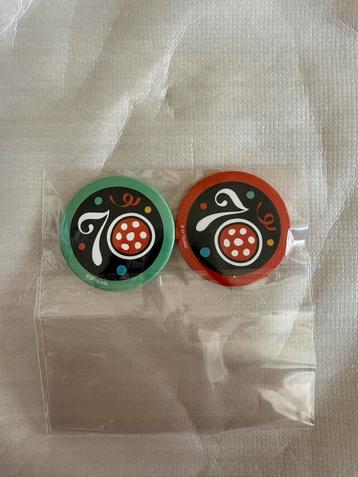 Efteling 70 Jaar Jubileum Buttons | Groen & Rood | Nieuw beschikbaar voor biedingen