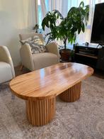 Ovale salontafel van teakhout, Ophalen, Japandi, Gebruikt, 50 tot 100 cm
