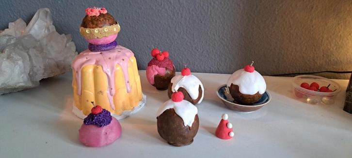 Christmas Pudding kerst nep taartjes gebak taart decoratie, Verzamelen, Poppenhuizen en Toebehoren, Nieuw, Poppenhuis, Ophalen of Verzenden