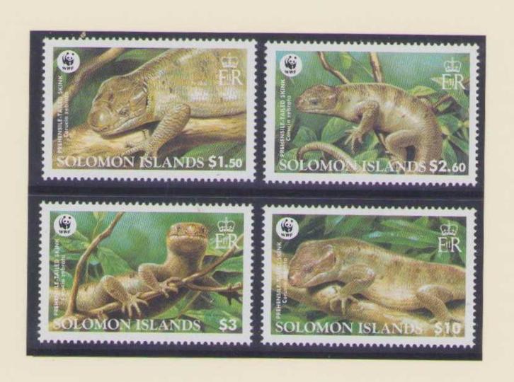 WWF set postzegels van de Solomon Reuzenskink, Postzegels en Munten, Postzegels | Thematische zegels, Postfris, Dier of Natuur